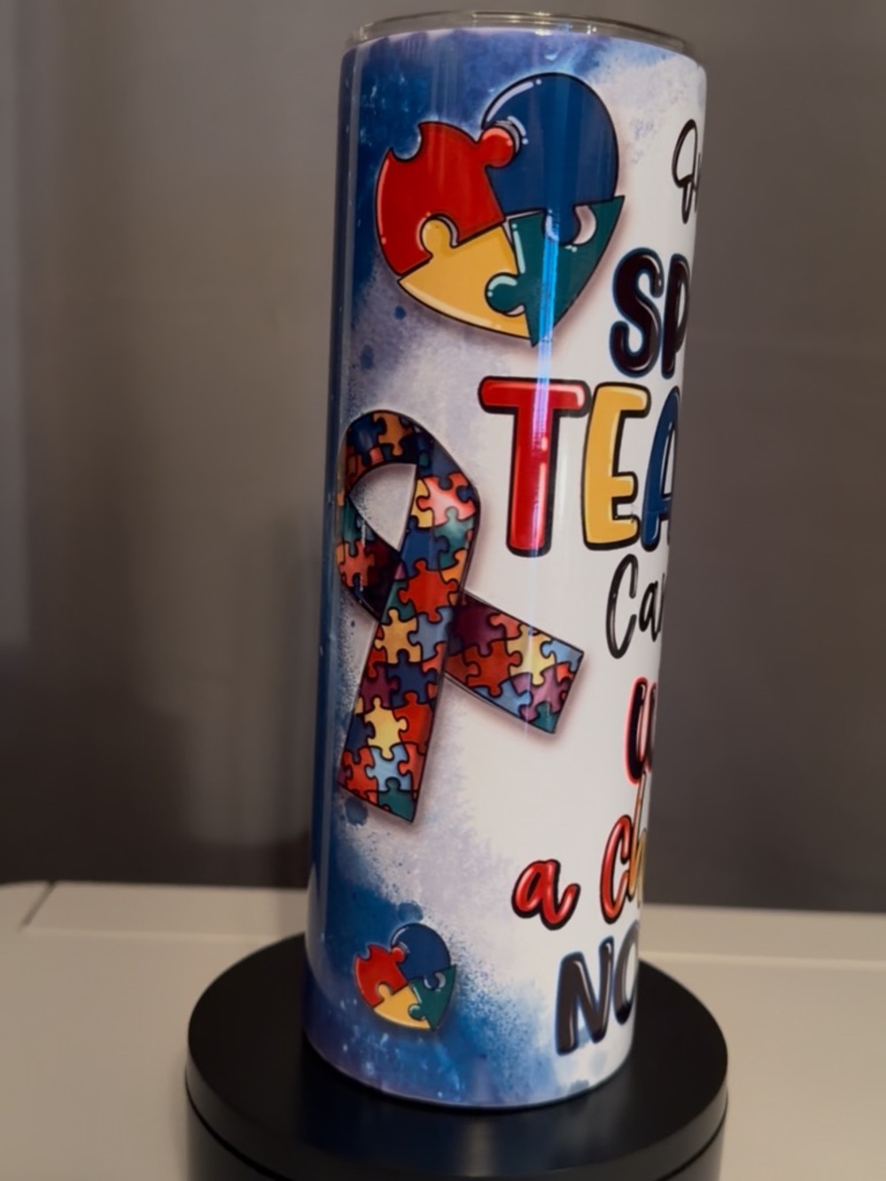 Autism Awareness Puzzle Ribbon Tumbler - Multicolor